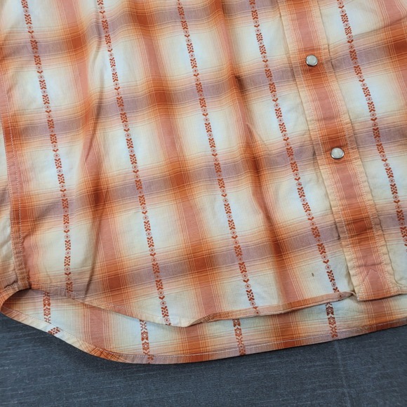 Mens Lucky Brand‎ 2XL Plaid Short Sleeve Western Aztec Snap Up Shirt - Picture 6 of 10